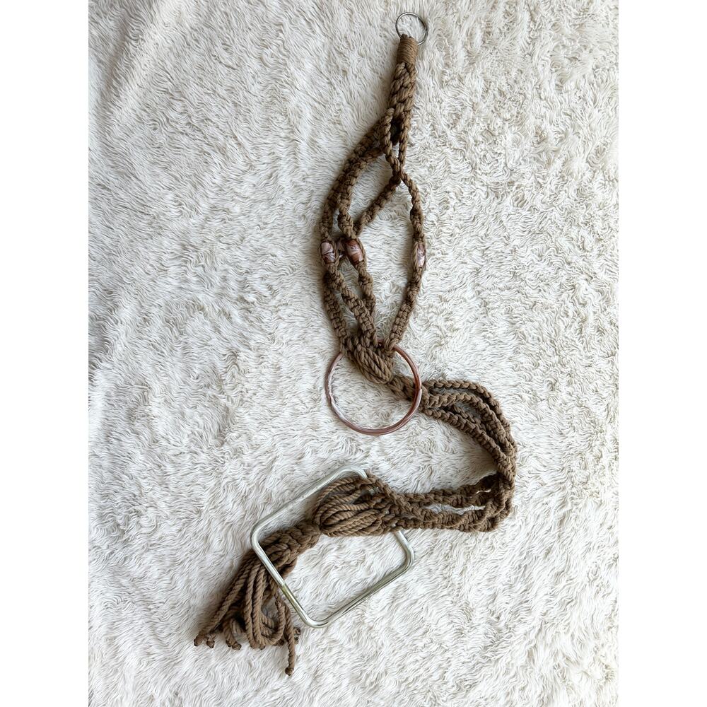 Vintage 70's Macrame Hanging Towel Holder